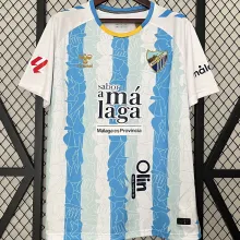 2024/25 Malaga Home White Fans Soccer Jersey（Have La Liga patch）带西甲章