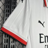 RAFA LEãO #10 AC Milan Away White Fans Soccer Jersey 2024/25 UCL Font 欧冠字体 ★★