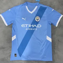 2025/26 Man City Home Blue Fans Soccer Jersey