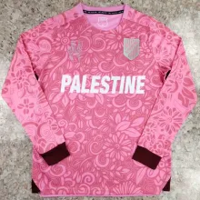 2024/25 Palestine Pink Long Sleeve Soccer Jersey 英文