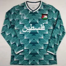 2025 Palestine Retro Style Long Sleeve Soccer Jersey