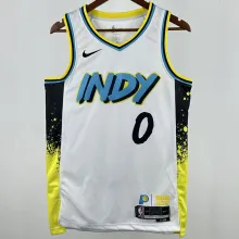 2025 Pacers HALIBURTON #0 White City Edition NBA Jerseys