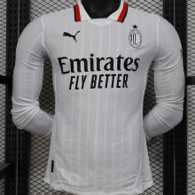 2024/25 AC Milan Away White Player Version Long Sleeve Soccer