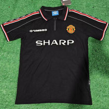 1999 M Utd Black Retro Soccer Jersey Shirt