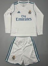 2017/18 RM Home White Retro Kids Long Sleeve Soccer Jersey 长袖