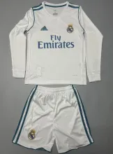 2017/18 RM Home White Retro Kids Long Sleeve Soccer Jersey 长袖