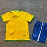2006 Brazil Home Retro Kids Soccer Jersey
