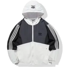 2025 Ad~ White Grey Windbreaker