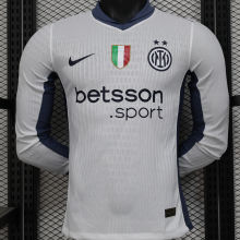 2024/25 In Milan Away White Player Version Long Sleeve Soccer Jersey