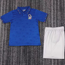 1994 Italy Home Blue Kids Retro Soccer Jersey