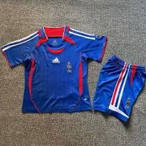 2006 France Home Blue Retro Kids Soccer Jersey
