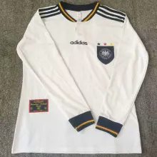 1996 Germany Home White Retro Long Sleeve Soccer Jersey