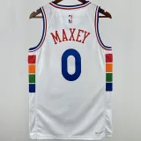 2025 76ers MAXEY #0 White City Edition NBA Jerseys 热压