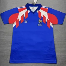 1990/91 France Home Blue Retro Soccer Jersey
