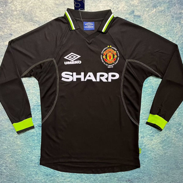 1998/99 M Utd Away Black UCL Version Long Sleeve Retro Jersey