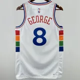 2025 76ers GEORGEG #8 White City Edition NBA Jerseys 热压