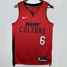 2025 Miami Heat JAMES #6 Red City Edition NBA Jerseys 热压
