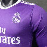 2016/17 RM Purple Away Retro Player Version Long Sleeve Soccer Jersey 球员版