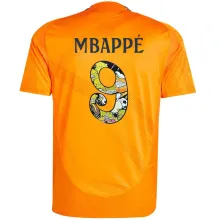 MBAPPÉ #9 RM 1:1 Quality Away Orange Fans Jersey 2024/25 （Cartoon UCL Font) 卡通字体★★