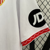 2024/25 Sevilla FC Home White Fans Soccer Jersey 胸前带美的广告