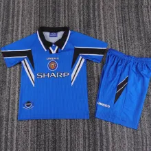 1986/88 M Utd Third Blue Retro Kids Soccer Jersey