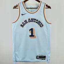 2025 Spurs WEMBANYAMA #1 Light Blue City Edition NBA Jerseys