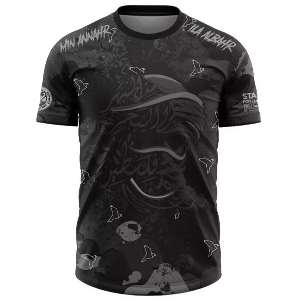 2025 Palestine Black Fans Soccer Jersey 旗帜特别版