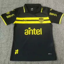 2025 Atletico Penarol Black Fans Soccer Jersey 背后上下都有广告