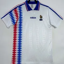 1994 France Away White Retro Soccer Jersey