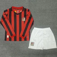 2025 AC Milan 125Th Anniversary Long Sleeve KIds Soccer Jersey 纪念版 无钮扣