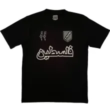 2025 Palestine Black Fans Soccer Jersey 反光标阿拉伯文