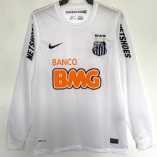 2012/13 Santos White Retro Long Sleeve Soccer Jersey