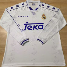 1994/96 RM White Home Retro Long Sleeve Soccer Jersey