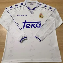 1994/96 RM White Home Retro Long Sleeve Soccer Jersey