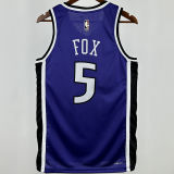 2024/25 Kings FOX #5 purple Retro NBA Jerseys 热压