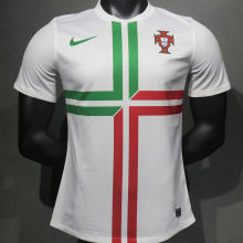 2012 Portugal Away White Retro Player Version Soccer Jersey