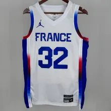 2024 Team FRANCE WEMBANYAMA #32 White NBA Jersey