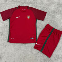 2016/17 Portugal Home Kids Retro Soccer Jersey