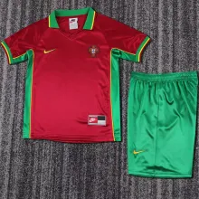 1998 Portugal Home Kids Retro Soccer Jersey