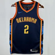 2025 KC Thunder GILGEOUS-ALEXANDER #2 Black City Edition NBA Jerseys