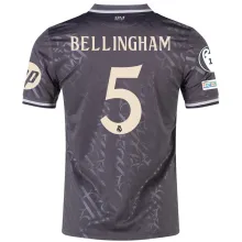 BELLINGHAM #5 RM 1:1 Quality Third Black Fans Jersey 2024/25 （UCL Font) ★★