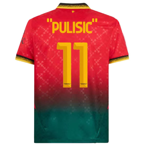 ”PULISIC“ #11 AC Milan x Off White 4Th Fans Soccer Jersey 2024/25 ★★