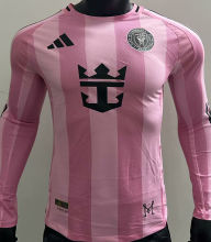 2025/26 Inter Miami Home Pink Player Version Long Sleeve Soccer Jersey