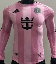 2025/26 Inter Miami Home Pink Player Version Long Sleeve Soccer Jersey