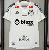 NEYMAR JR #10  Santos  1:1 Quality Fans  White  Home 2024/25 (All Sponsor 全广告)