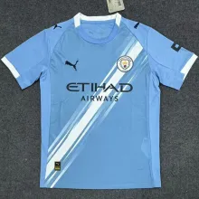 2025/26 Man City Home Blue Fans Soccer Jersey