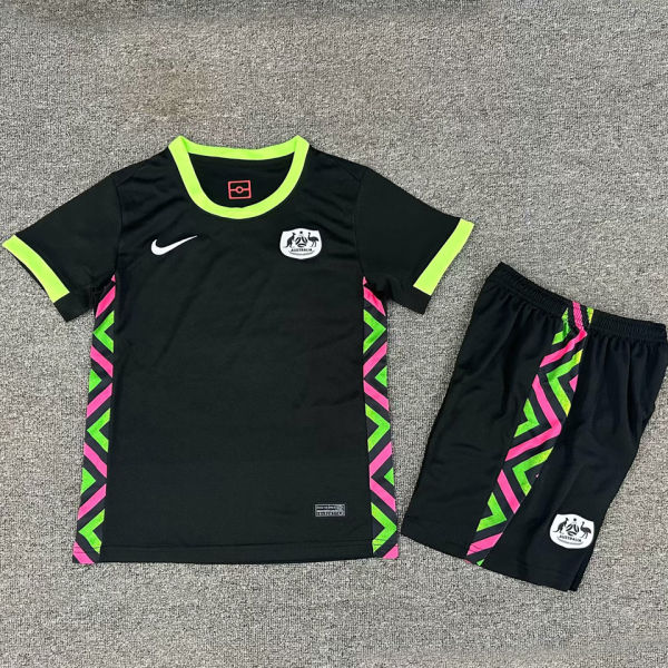 2025/26 Australia Away Black Kids Soccer Jersey