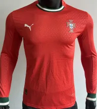 2025/26 Portugal Home Red Long Sleeve Player Version Soccer Jersey