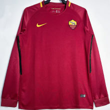 2017/18 Roma Home Red Retro Long Sleeve Soccer Jersey