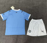 2025/26 Man City Home Blue Kids Soccer Jersey